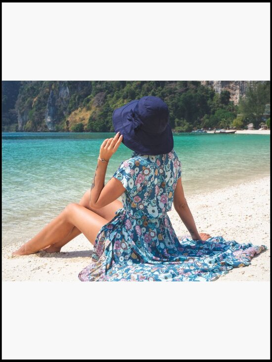 Cotton Bucket Hat Wide Brim Sun Protection Foldable Travel Beach Gardening main image 5